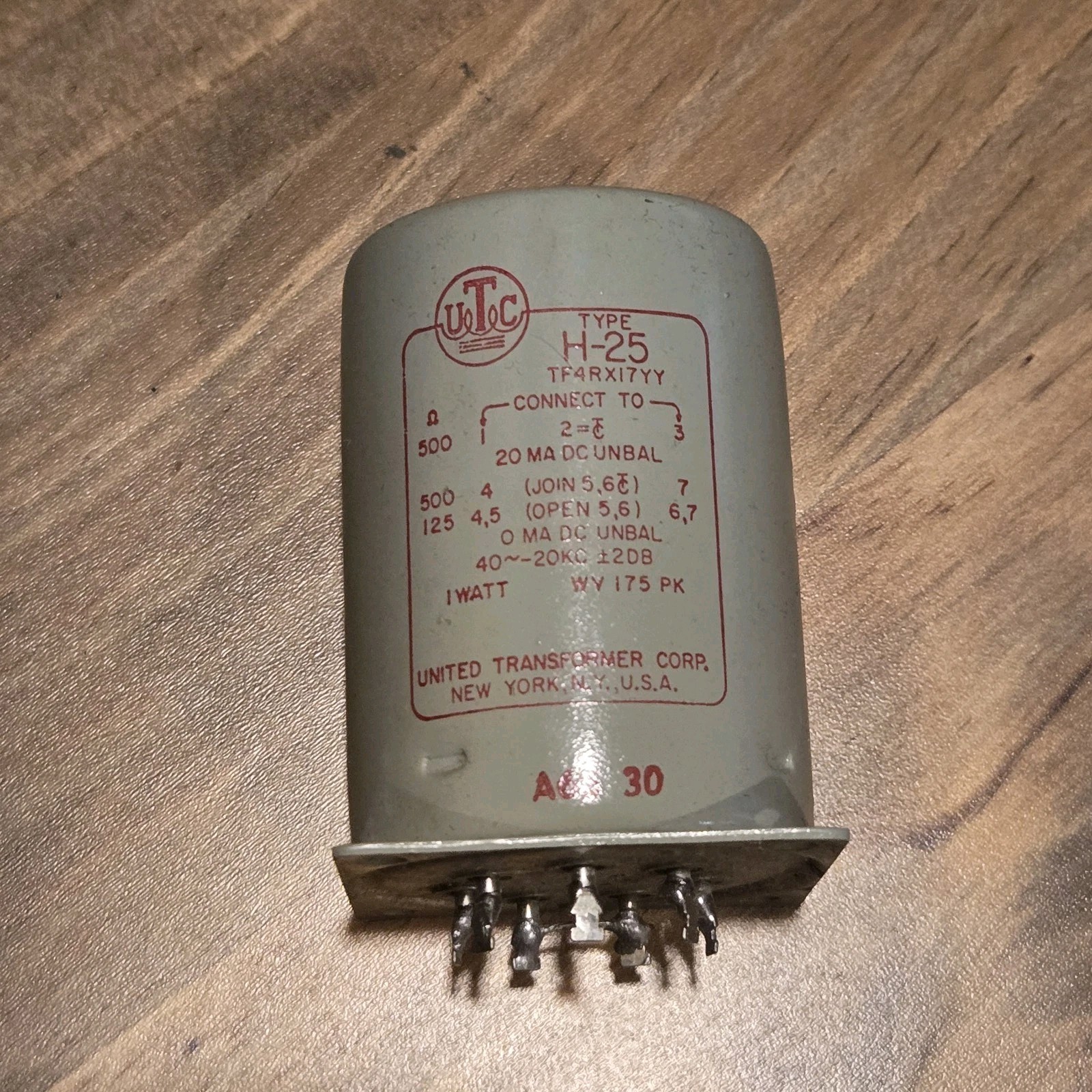 UTC H-25 Audio Mixing Transformer w/ Box
