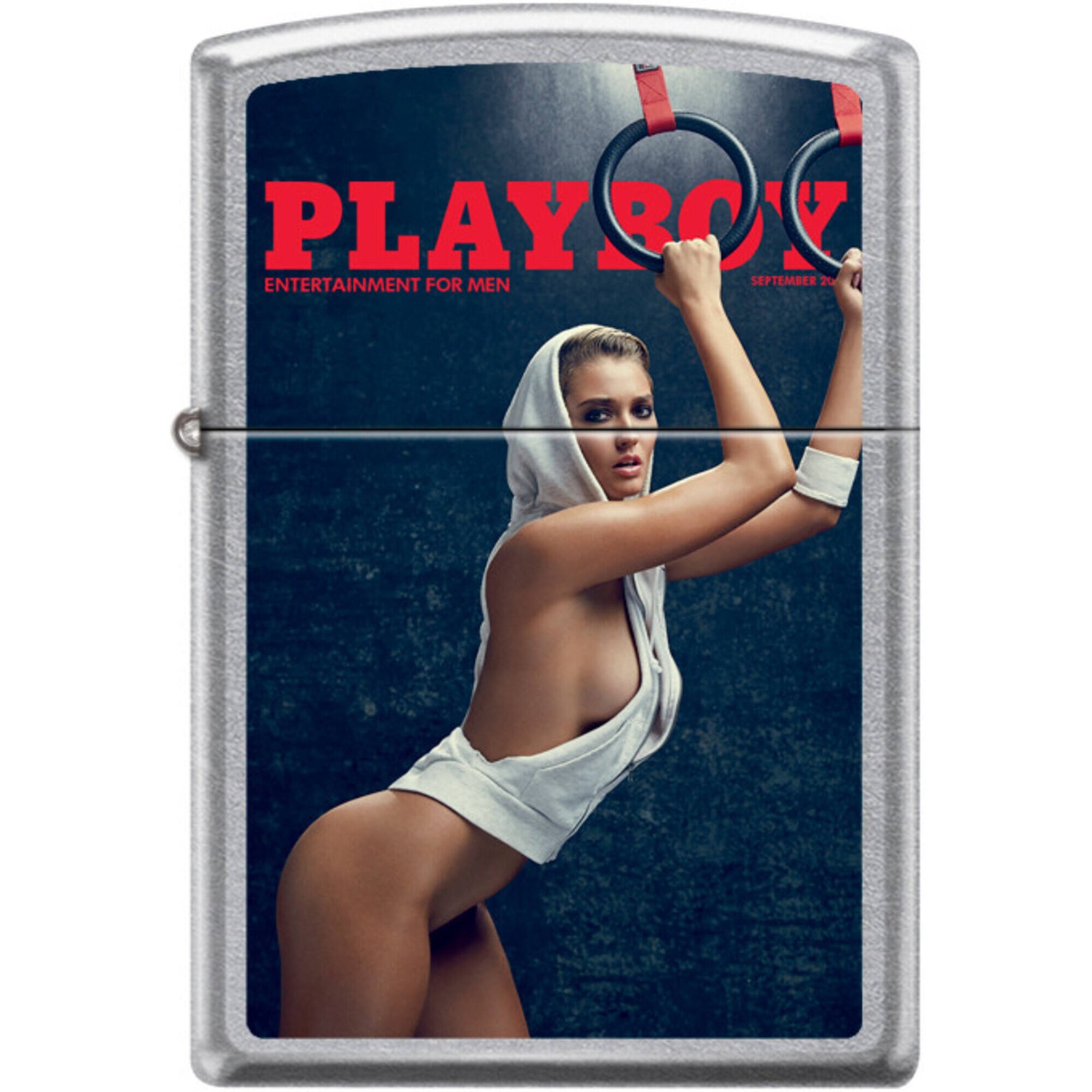 Zippo Windproof Pocket Lighter Playboy Street Chrome Metal XC528
