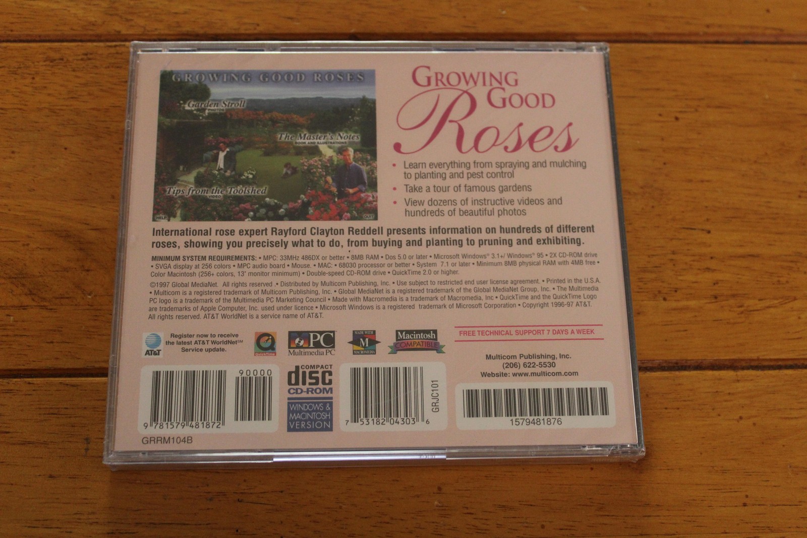 Growing Good Roses PC CD-ROM Multicom Publishing Gardening Windows Mac Reddell