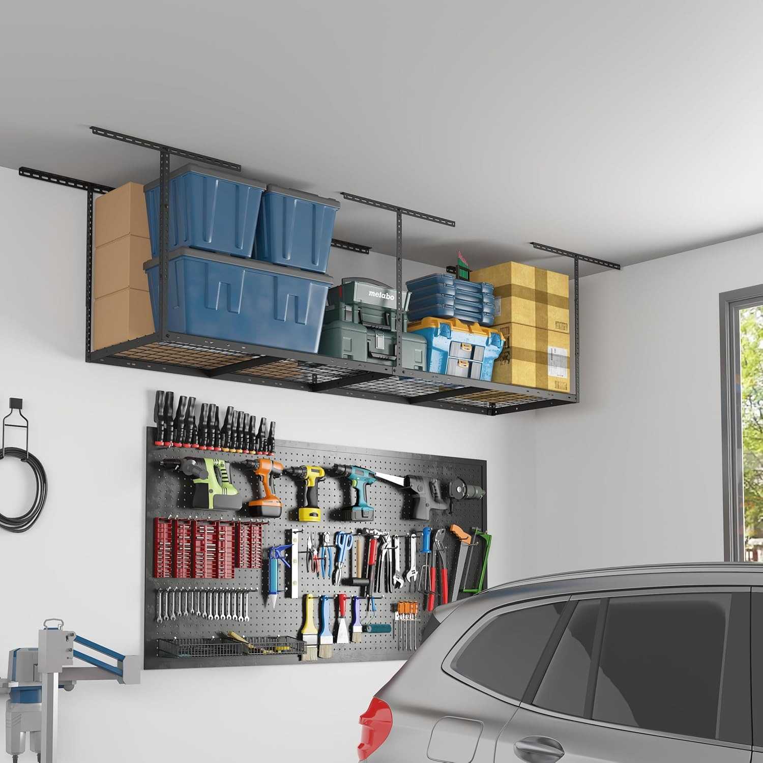 2X8 Garage Storage Rack, Adjustable Overhead Storage Organization System, Heavy