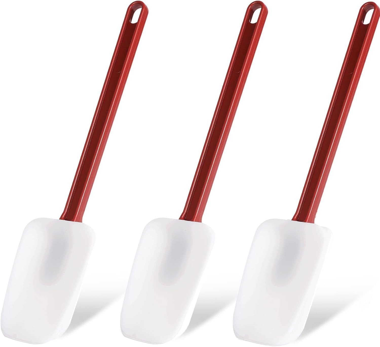 Rubber Spatula Spoon Set 3 PCS 16 Inches White High Heat Commercial Cooking