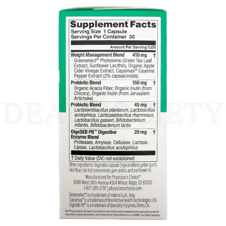 Physician's Choice Thin 30 Probiotic for Weight Management 30 Count