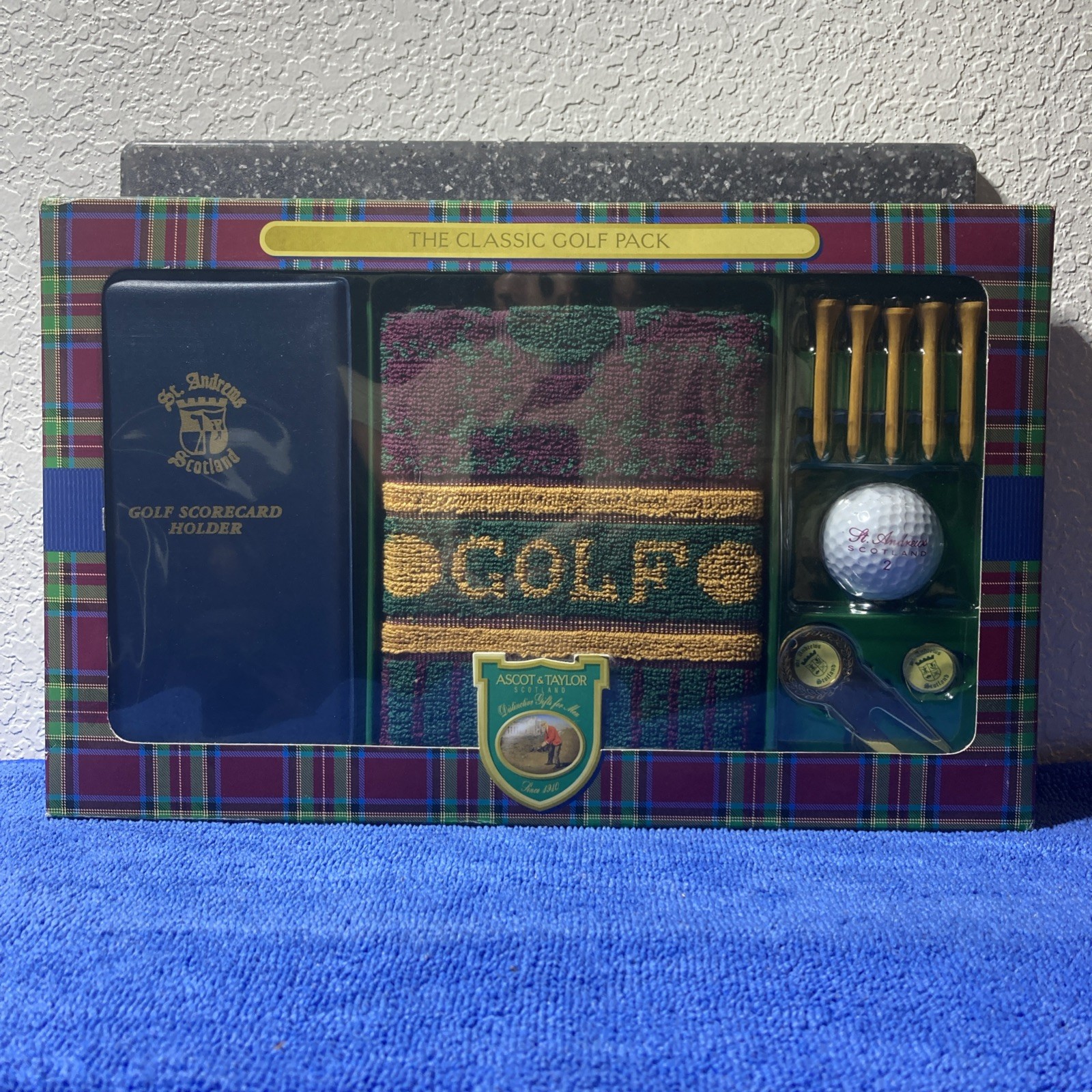 Ascot&Taylor Scotland Distinctive Gifts for Men The Classic Golf Pack w/woodtees