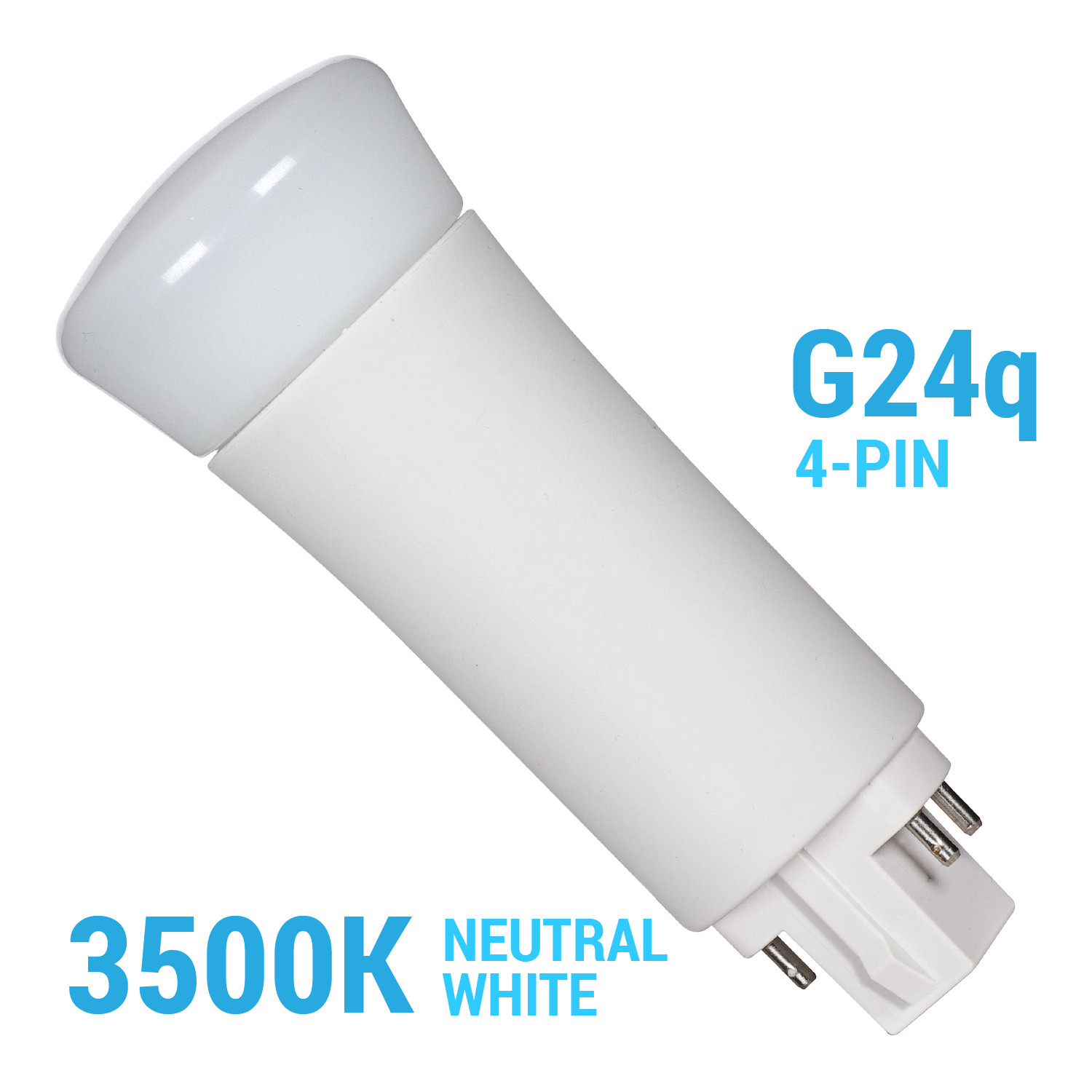 S29859 LED CFL PL Replacement Vertical Bulb 9W 4-Pin G24q 3500K Neutral White