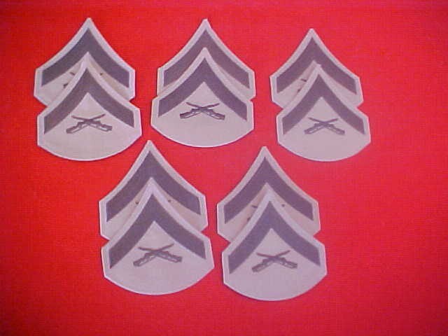 ( 5 ) Pair US Marine Corps - Lance Corporal Chevrons E-3 for Male Khaki shirt