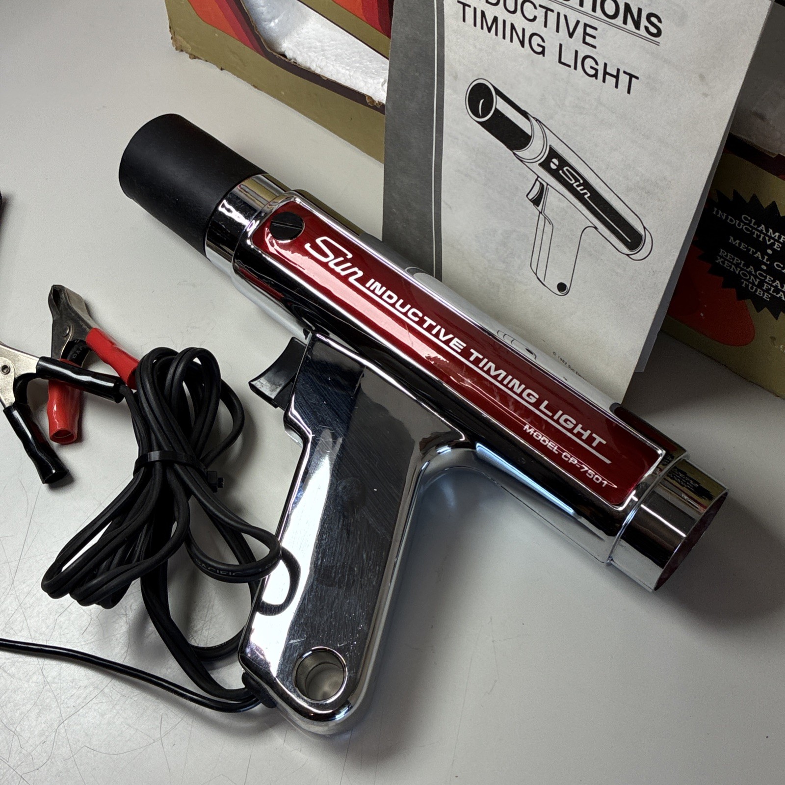 Sun Inductive Timing Light Model CP-7501 Engine Timing Light Box Manual Untested
