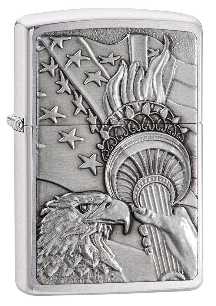 Zippo Something Patriotic Emblem Brushed Chrome 20895