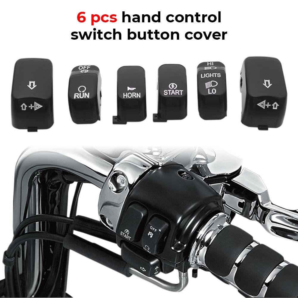 Black Switch Housing Cover w/ Button Caps For Harley Sportster XL Dyna Row Rider