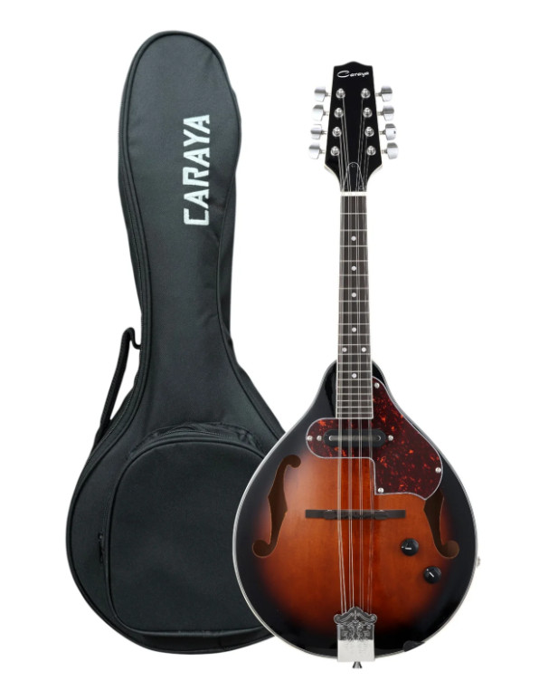 Caraya Basswood Electric-Acoustic A-Style Mandolin w/ Pickguard - Chrome SMA006E