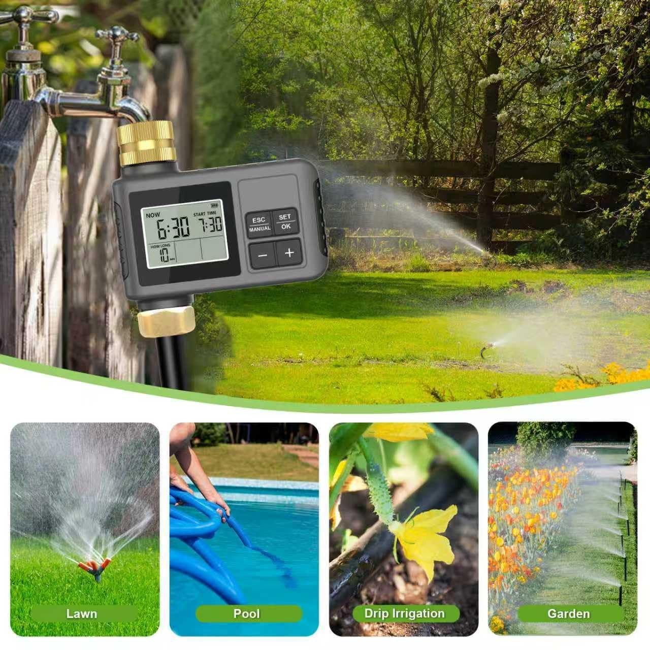 60Ft Drip Irrigation System with Smart Water Timer – Automatic Garden Watering