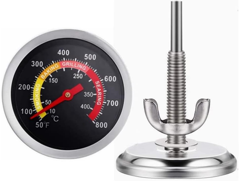 2 Pack BBQ Grill Temperature Gauge, 2-3/8 inch Barbecue Charcoal Smoker Grill
