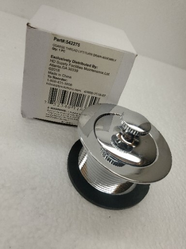 Lift And Turn Tub Bathtub Drain Stop Assembly CHROME PLATED 1-7/8" OD 1-1/2" ID