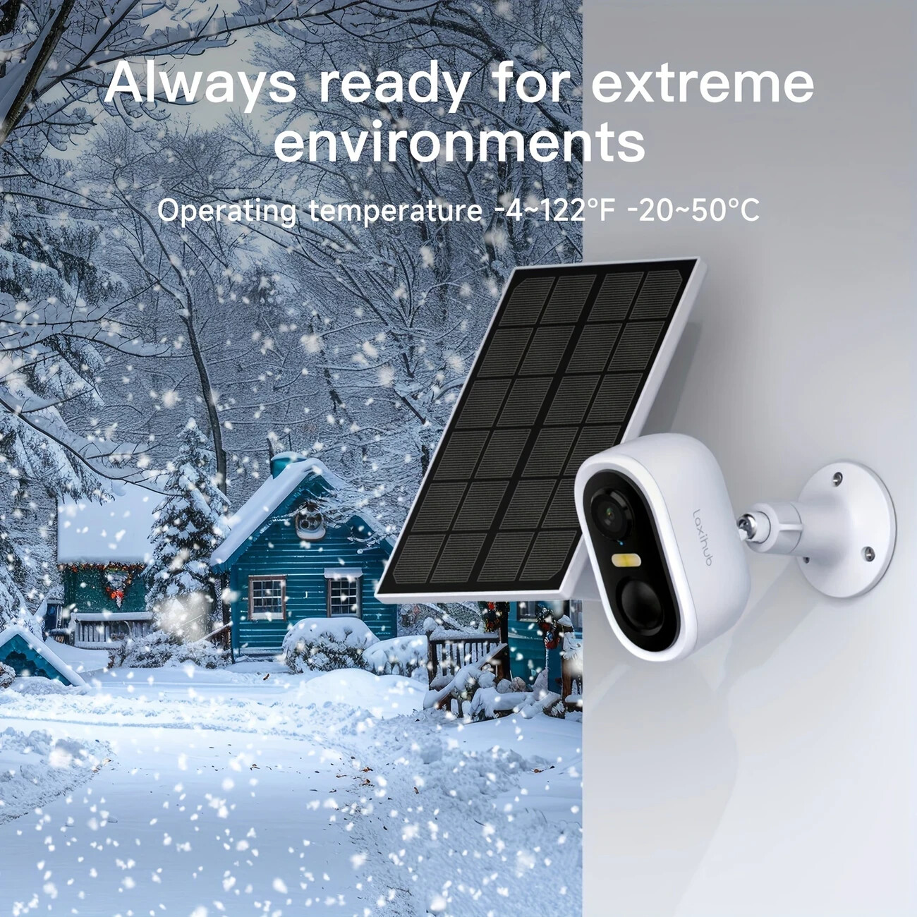 Solar Powered Outdoor Wireless Security Camera, 2K 3MP Video Resolution, Battery