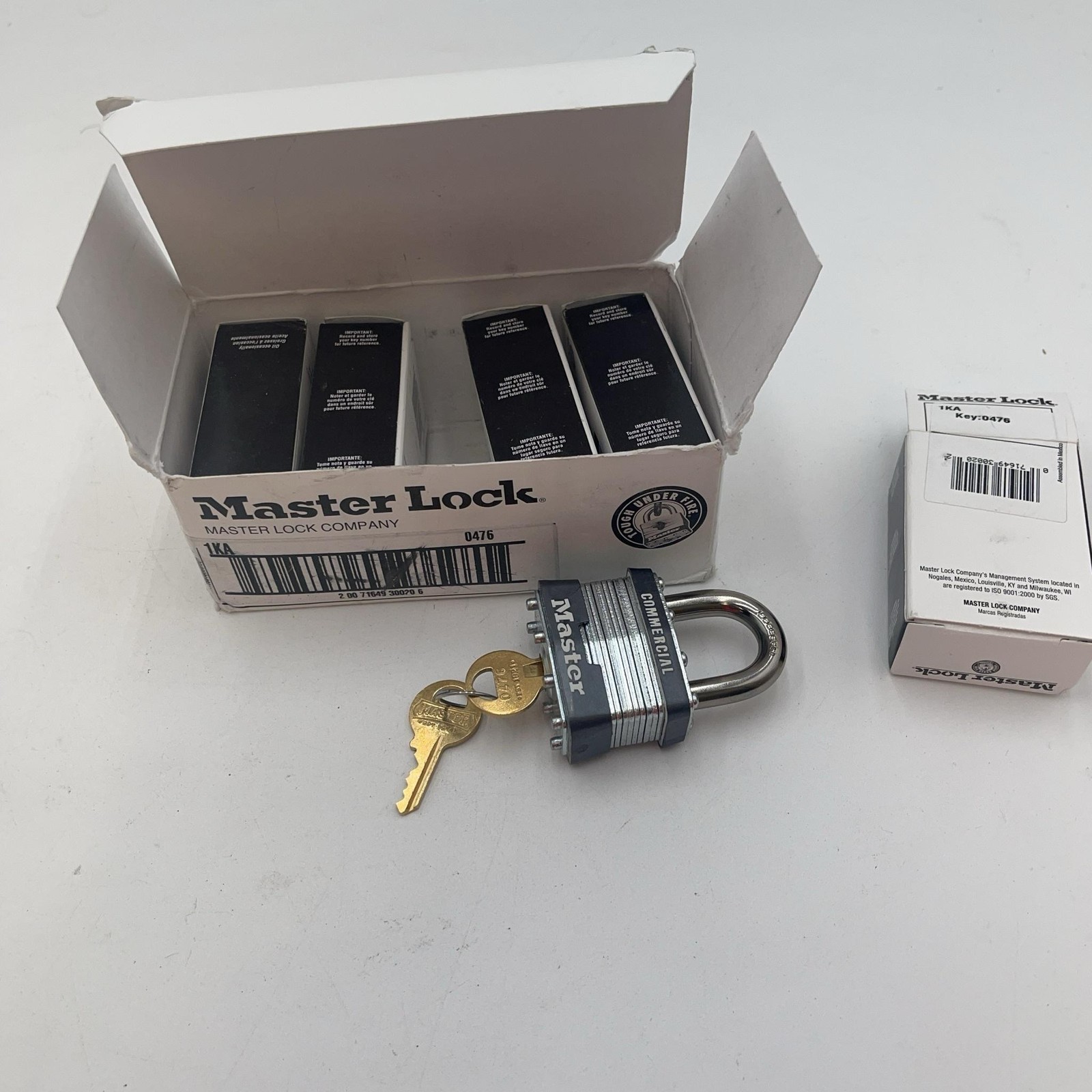 Master Lock Commercial Padlocks Silver Keyed Alike 1KA Key 0476 Lot of 6