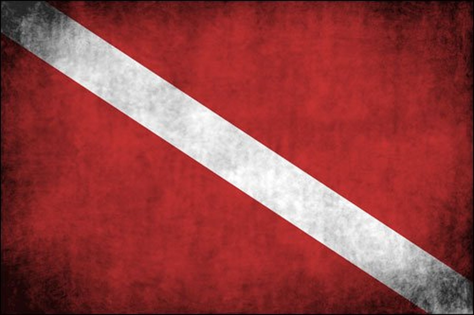Vintage Scuba Dive Flag Sticker (Diver Diving Distressed Decal (3 x 5 in)