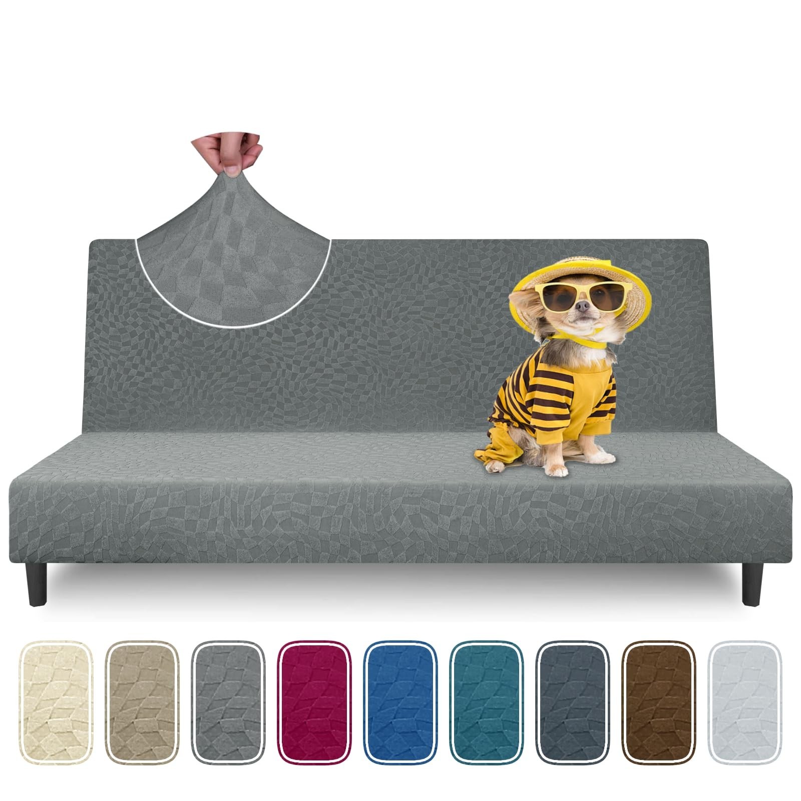 ZNSAYOTX Stretch Futon Covers Full Size 2025 Fashion Armless Sofa Bed Slipcov...