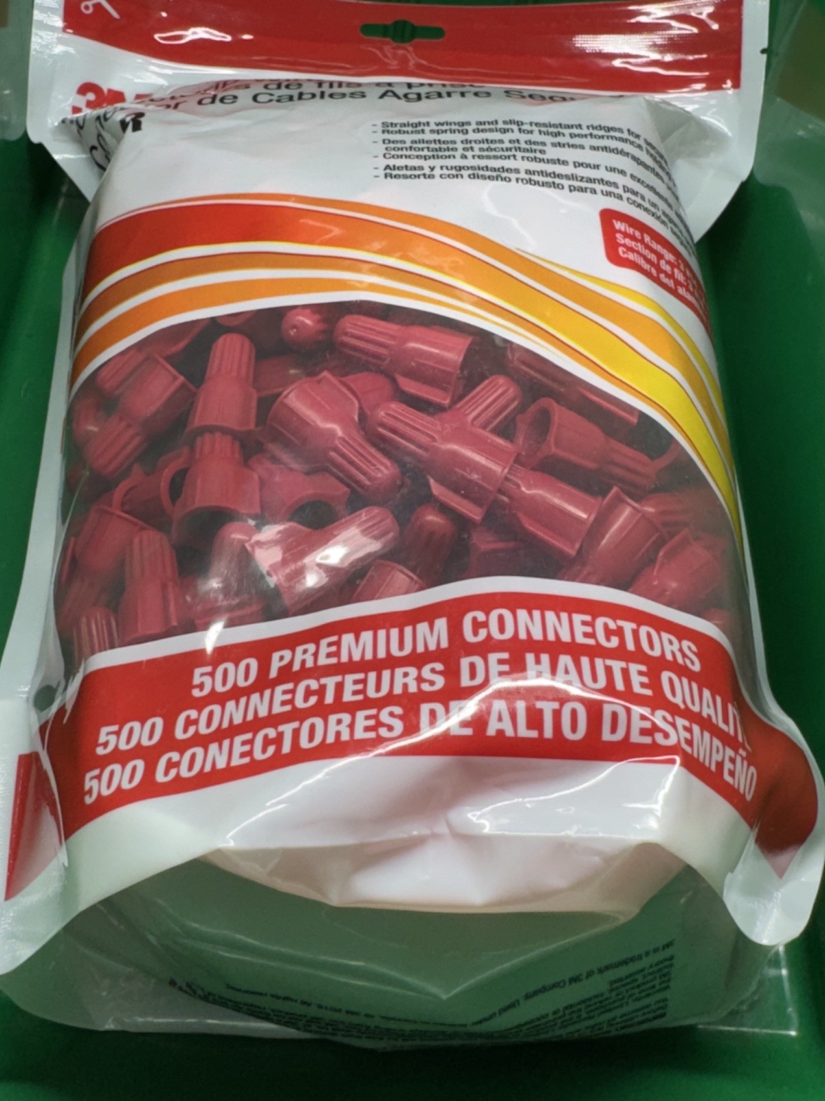 3M Secure Grip Wire Connector SG-R BAG, RED, 500 per bag