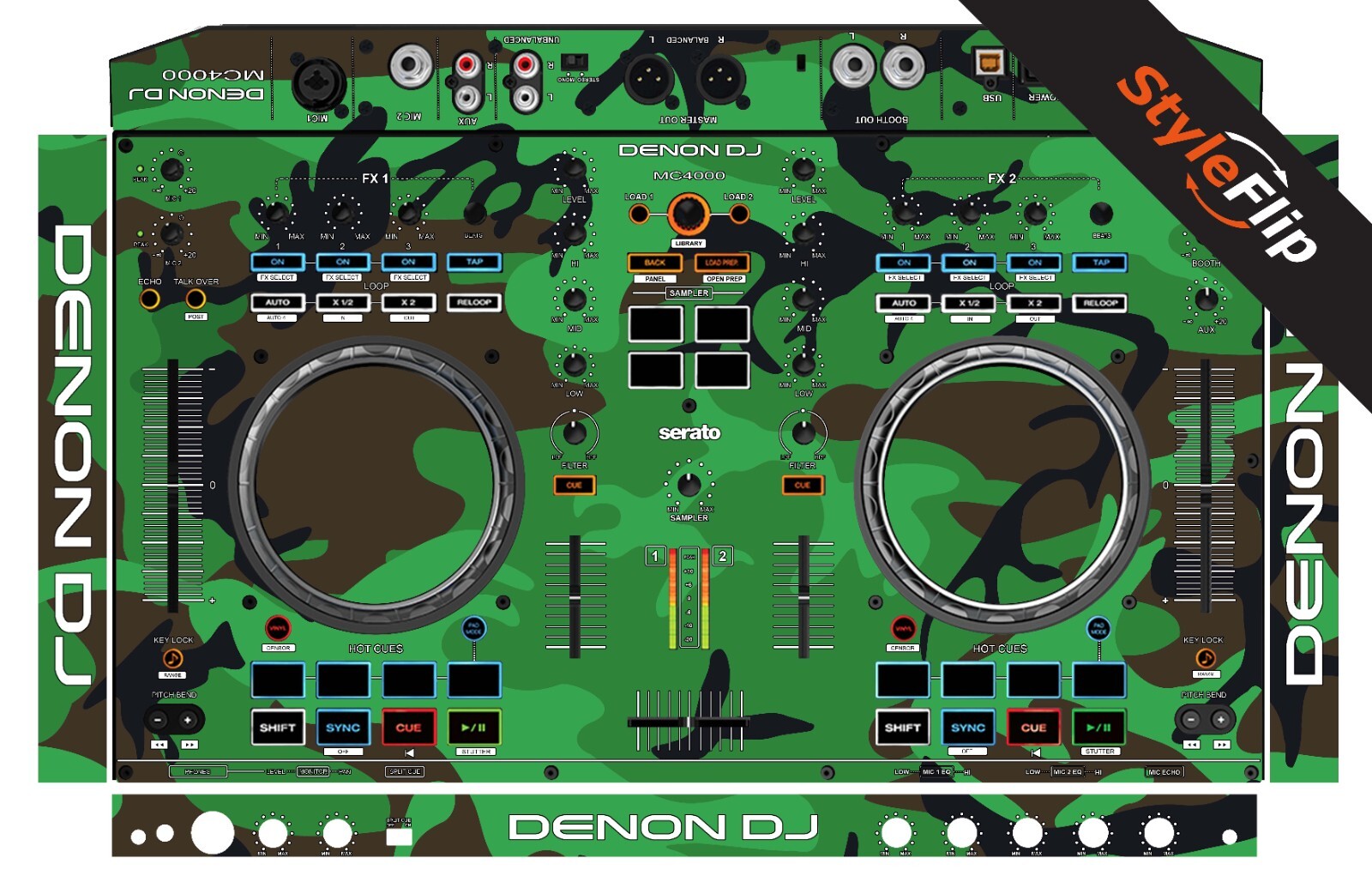 Denon MC 4000 | Color Green Camo | Protective Decal | StyleFlip Skins