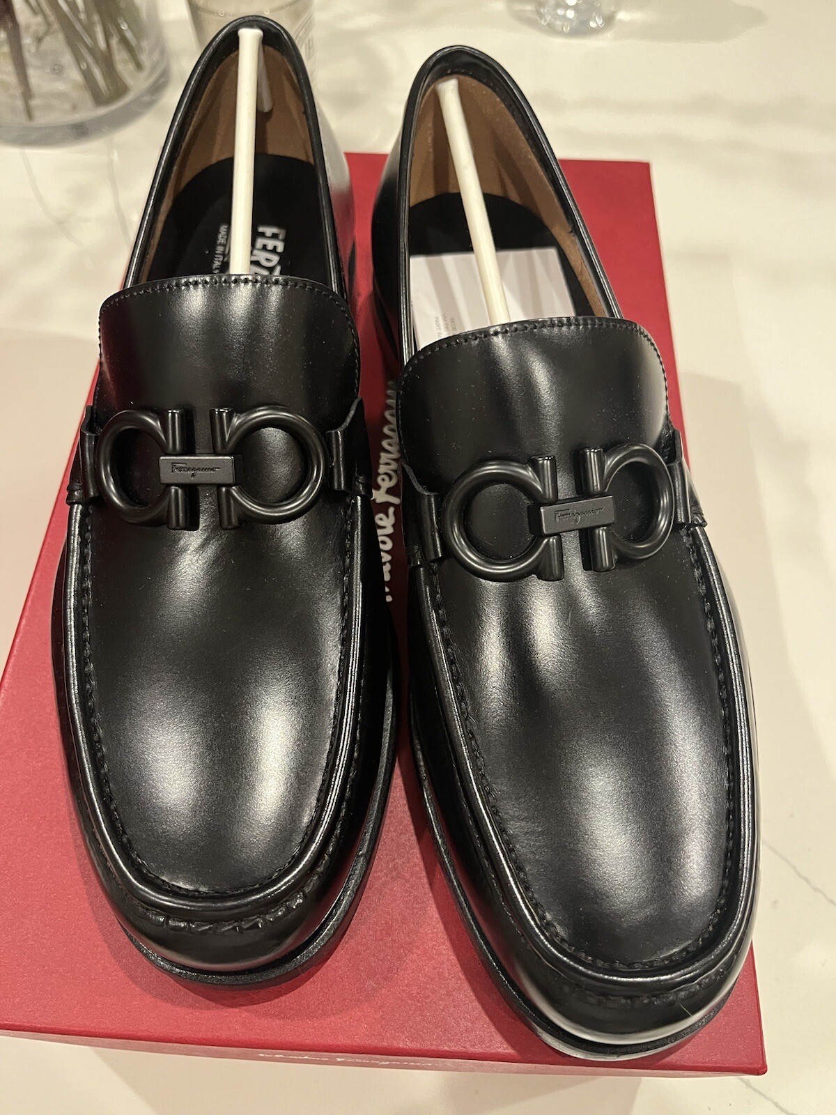 New Salvatore Ferragamo Men Rolo Leather Men Loafer Moccasin Shoes 9.5 $980