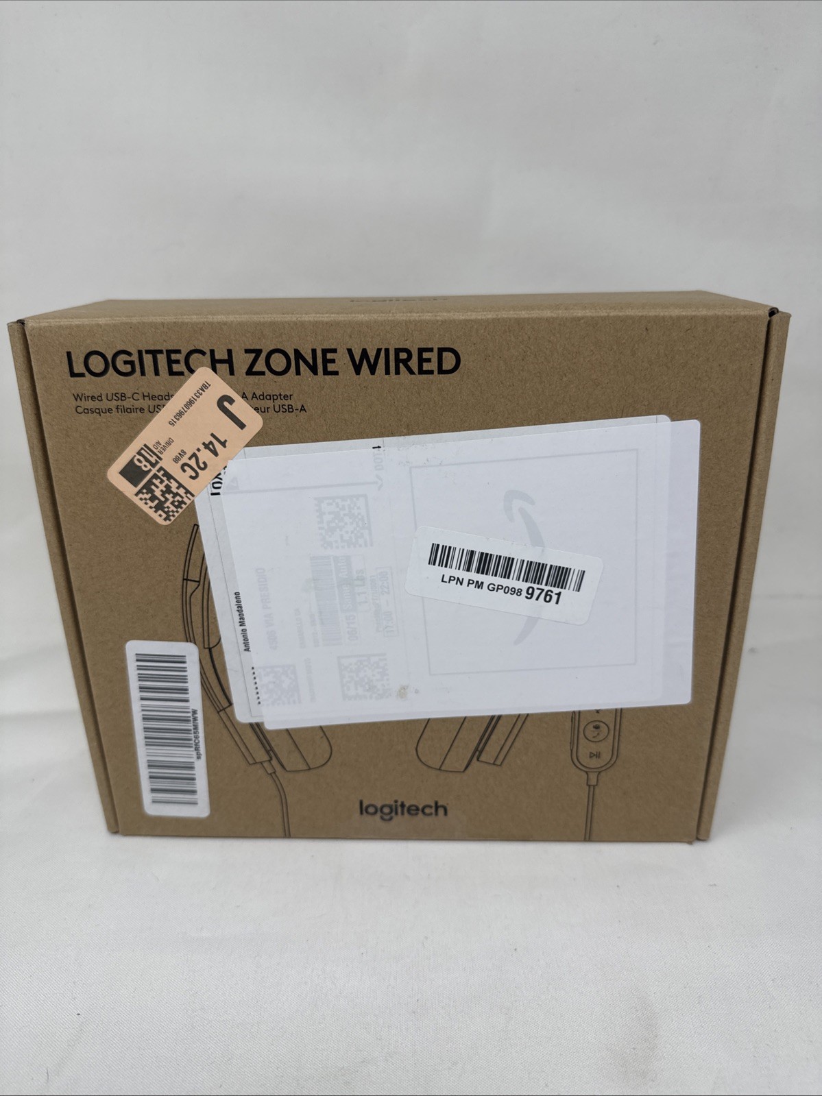 Logitech Zone Wired USB-C Noise Cancelling Headset with USB-A Adapter