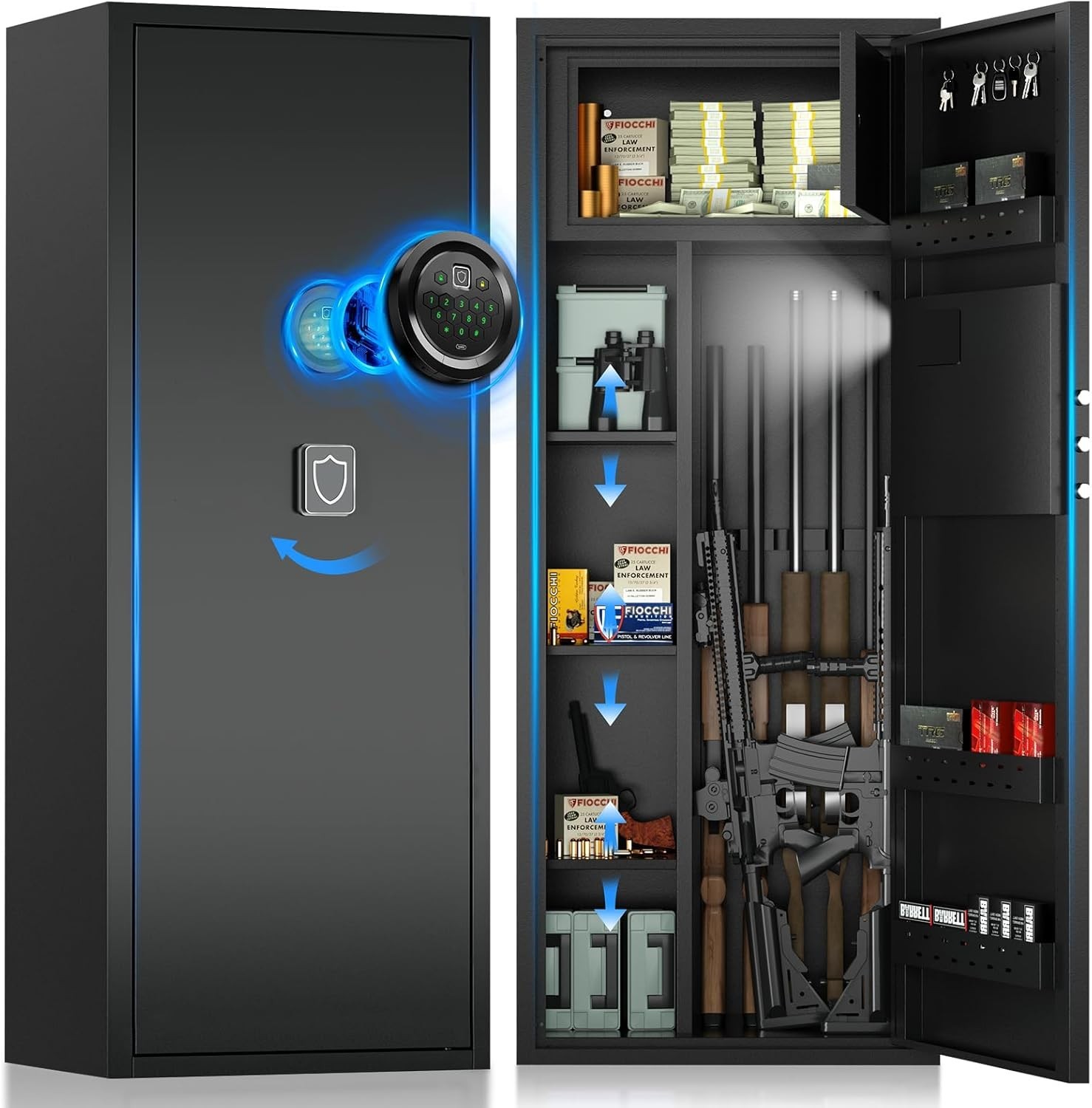 10-16 Large Gun Safes,Rifle Safe,Gun Safes for Home Rifle and Pistols, Long Gun