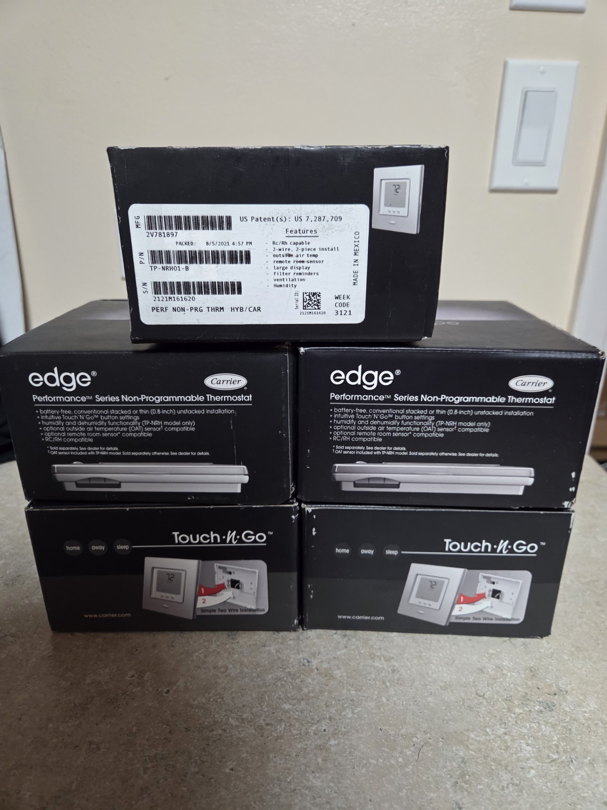 CARRIER TP-NRH01-B Thermostat Performance Edge NEW OPEN BOX SHIPS FAST AND SAFE!