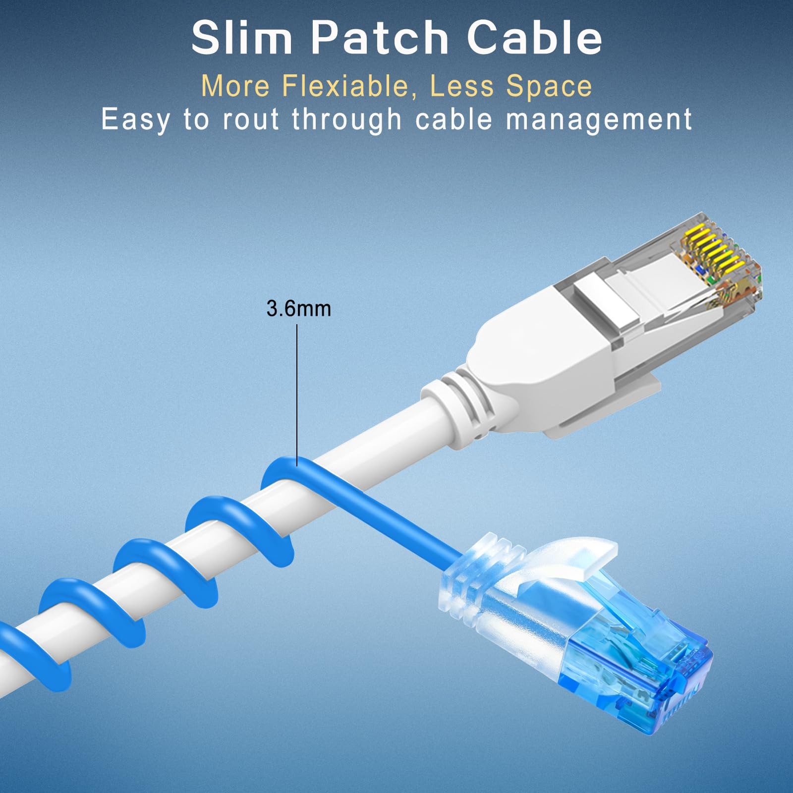 Rojita Cat 6a Ethernet Cable 0.5ft (24-Pack) - Cat6a Patch Cable, Cat 6a Patc...