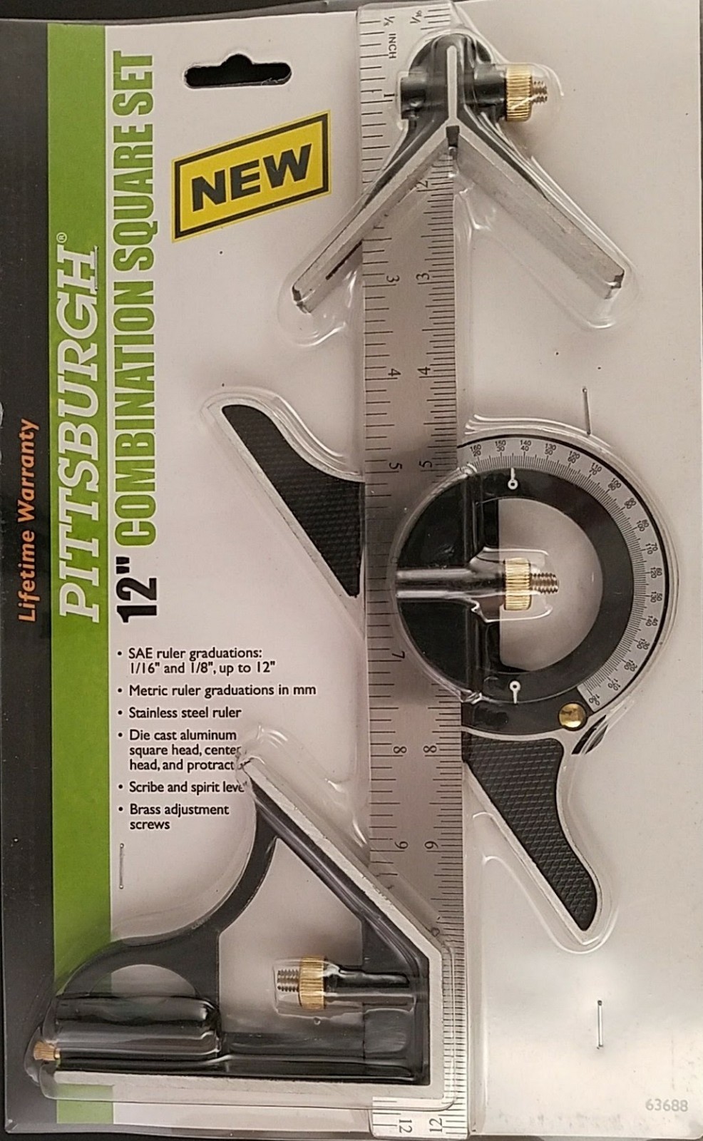 12” Layout Multi-Angle Square Combination Protractor Measuring Set