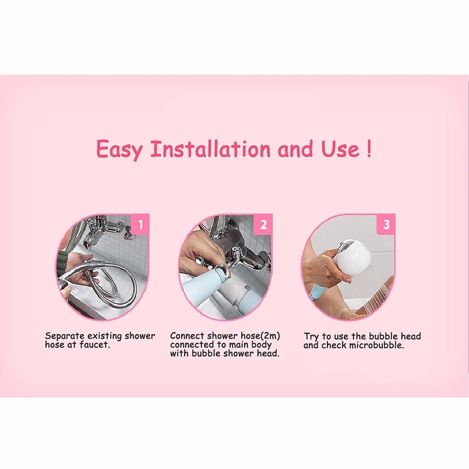 FRELLE Bubblin Home microbubble shower No filter required spa treatment eczema
