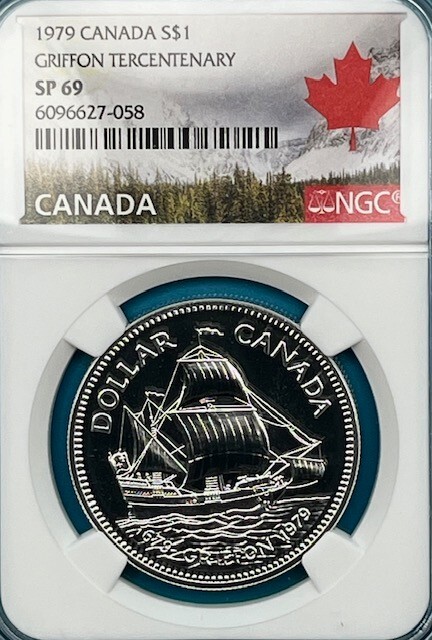 1979 Canada Griffon Tercentenary S$1 Loonie NGC SP 69