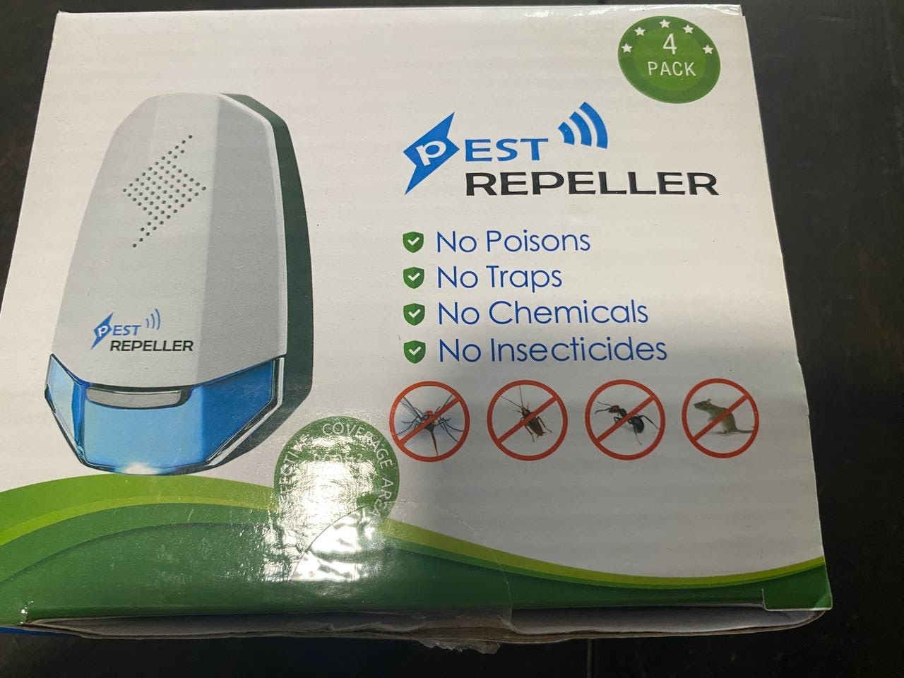New Ultrasonic Pest Repeller Plug‑In Electronic Pest Control Device 1 box/3 pack