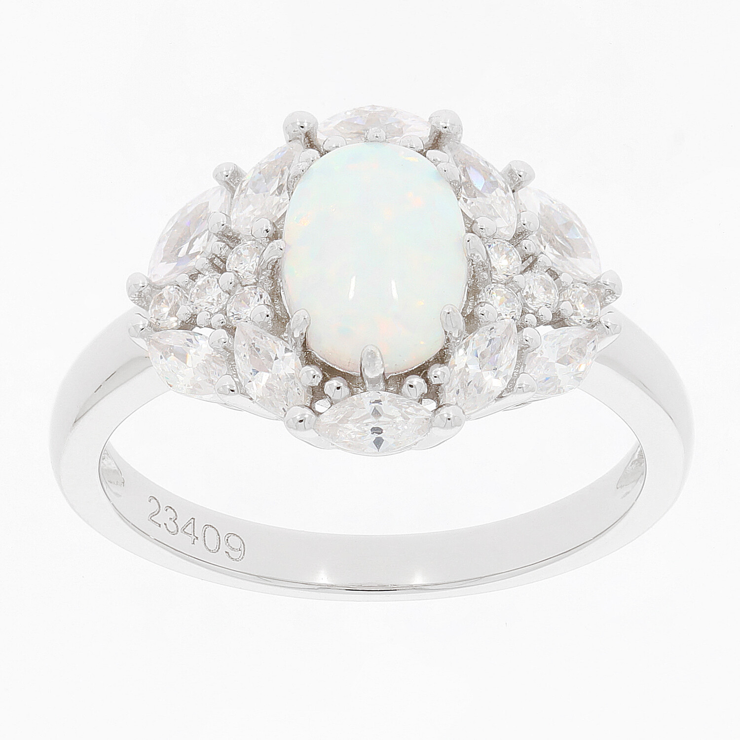 Sterling Silver Semi Mount Ring Setting Cab Oval OV 8x6mm Topaz