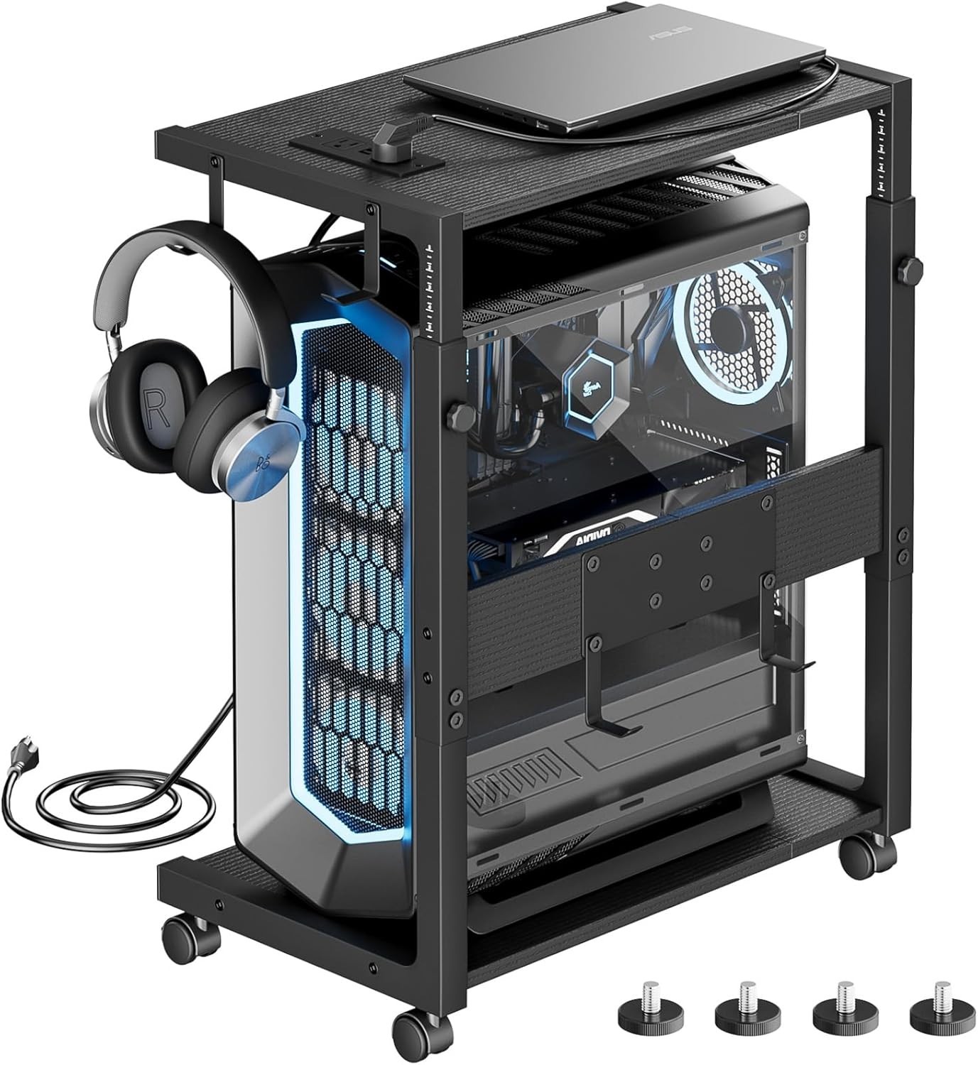 Office Computer Tower Shelf - Adjustable Height