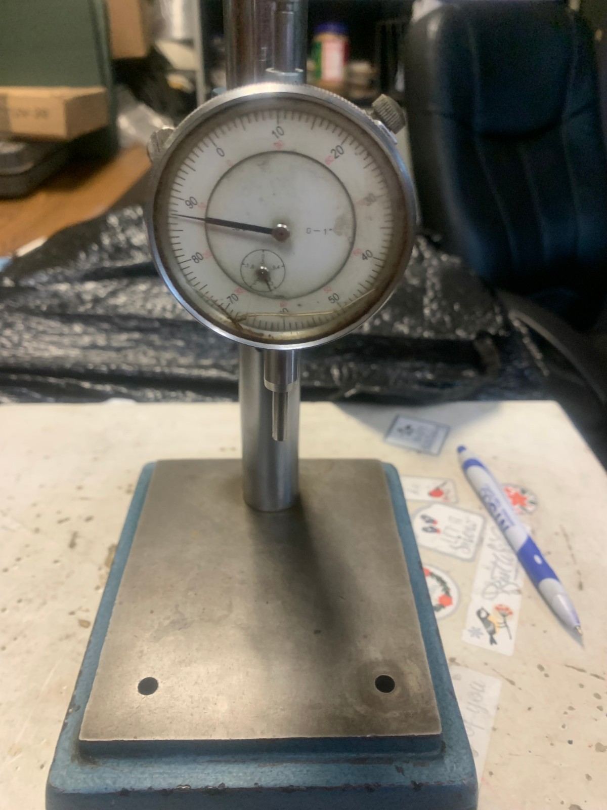 Cast Iron Comparator stand with a .001 indicator