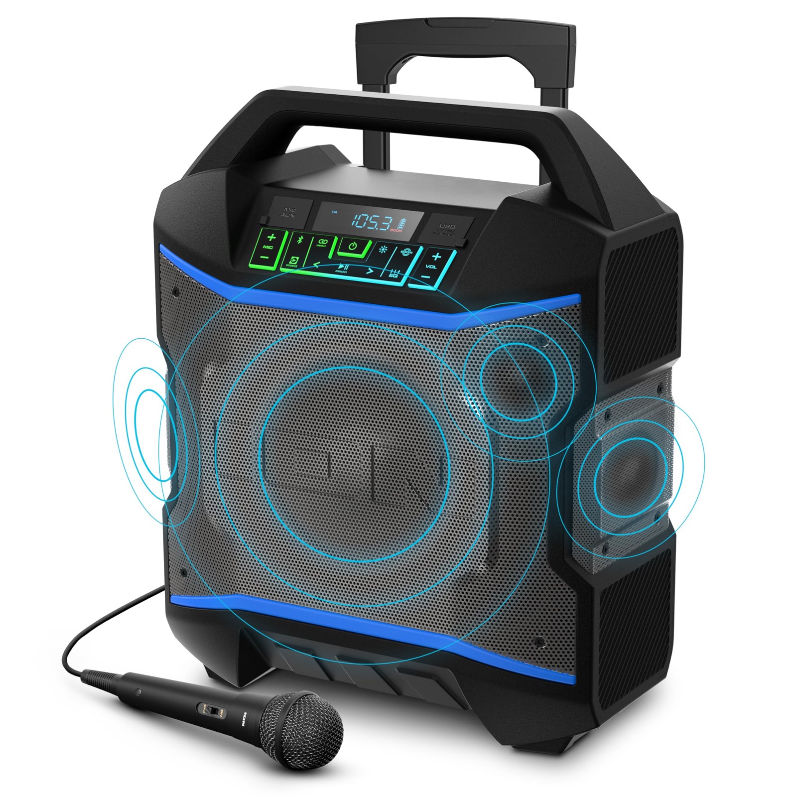 ION Block Rocker - Portable Bluetooth Outdoor Party Speaker with Black
