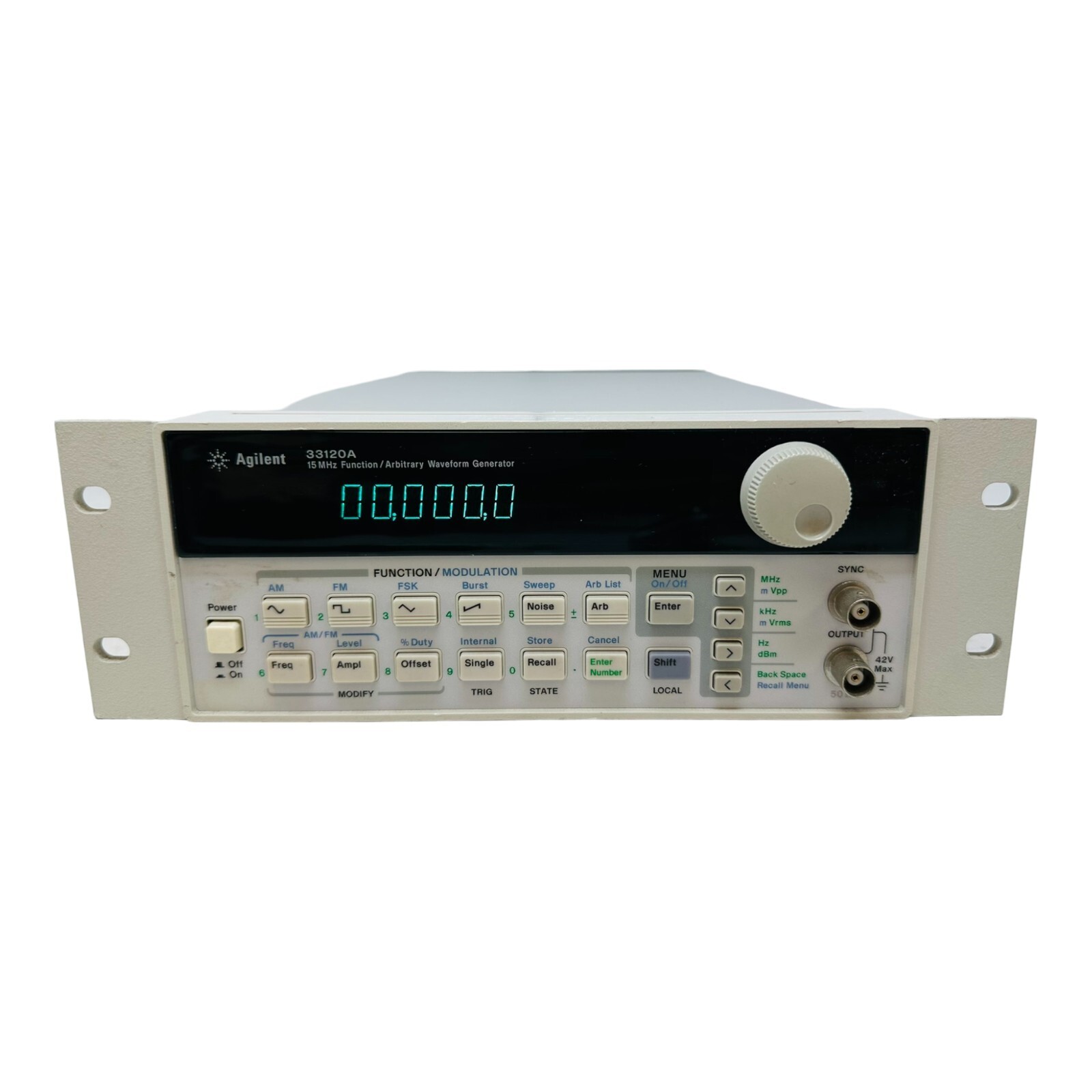 AGILENT 33120A 15MHz FUNCTION/ARBITRARY WAVEFORM GENERATOR PASSES SELF-TEST RM