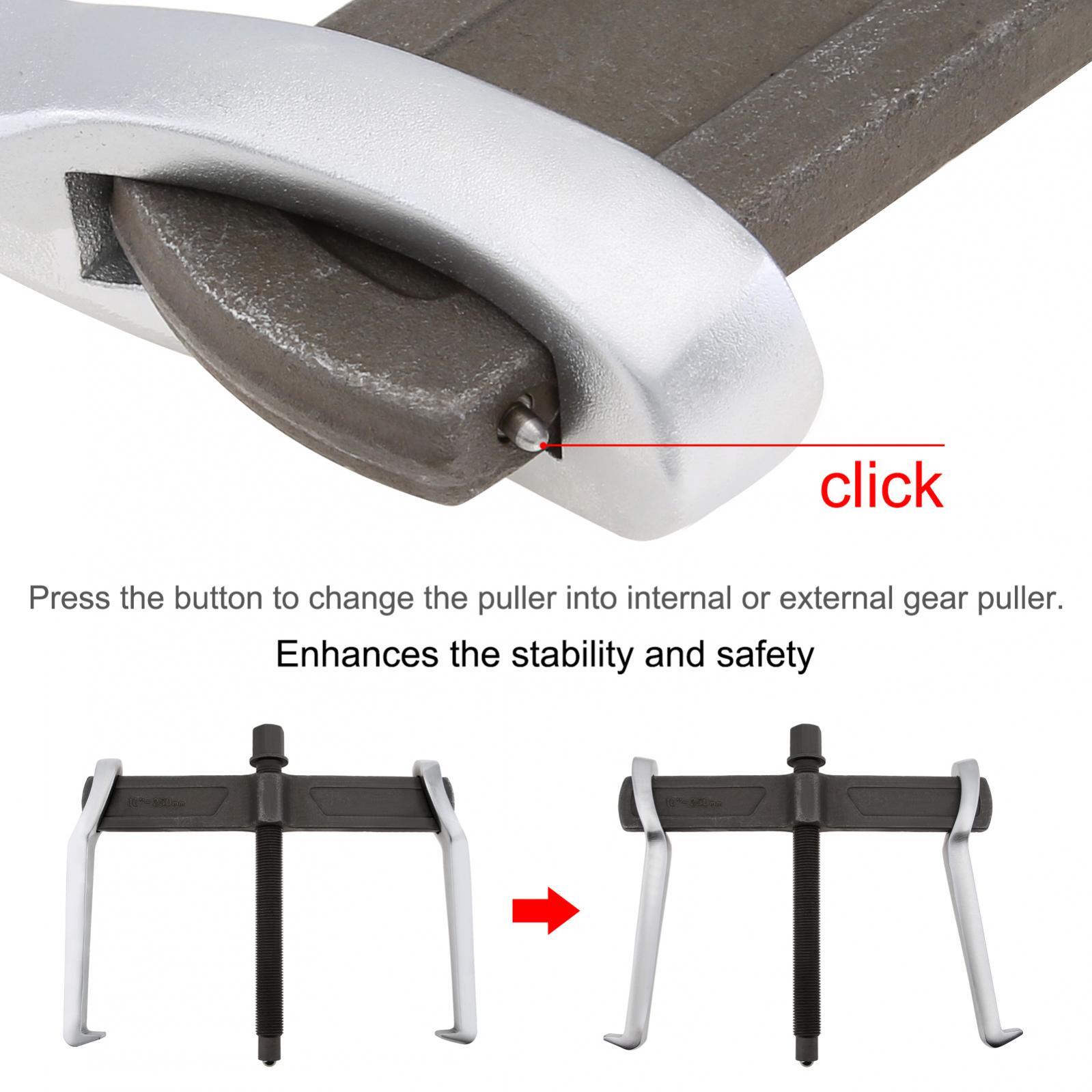 8 Inch 2-Jaw Gear Puller Reversible for External Internal Pulling, Single Hook