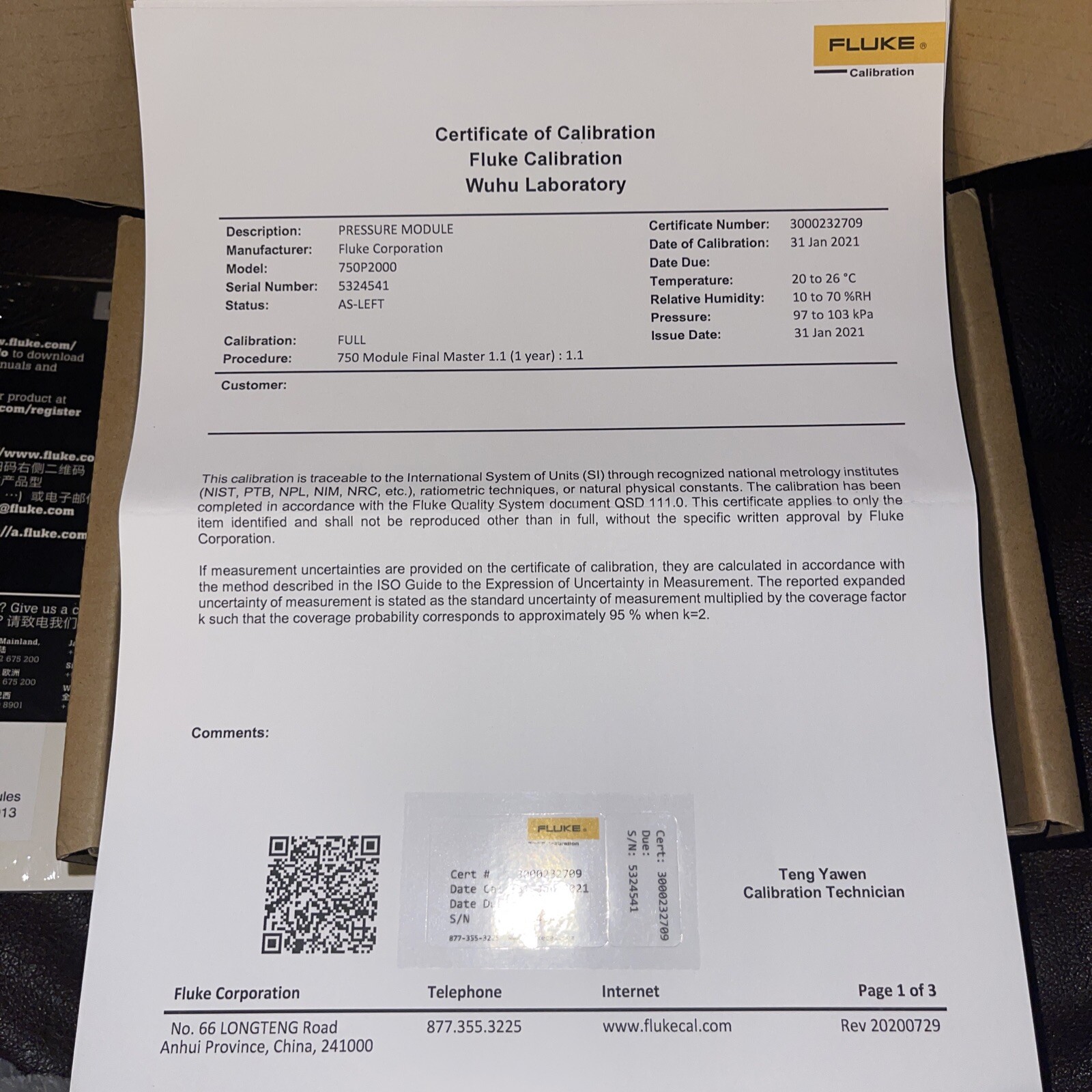 fluke pressure module 750 Series