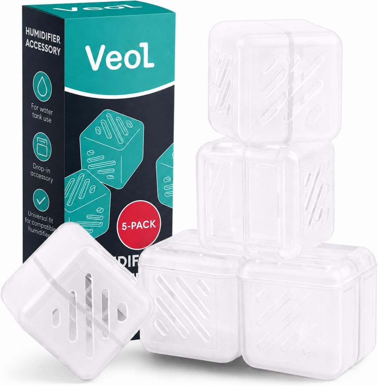Essential Humidifier Cartridge Refills 5-Pack - Fits Multiple Models Easily