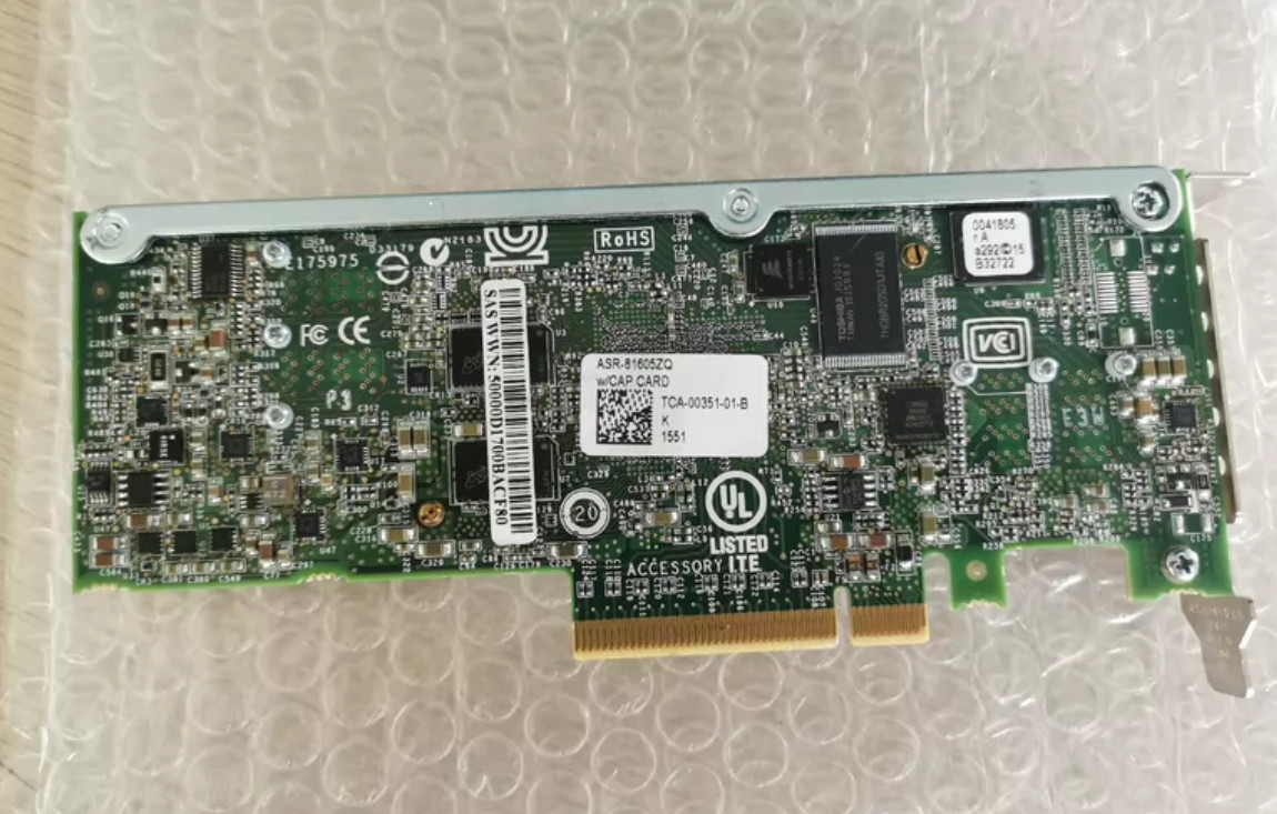 Adaptec ASR-81605ZQ 12G SAS 16-Port 1GB Cache PCIe x8 RAID card w/both Bracket