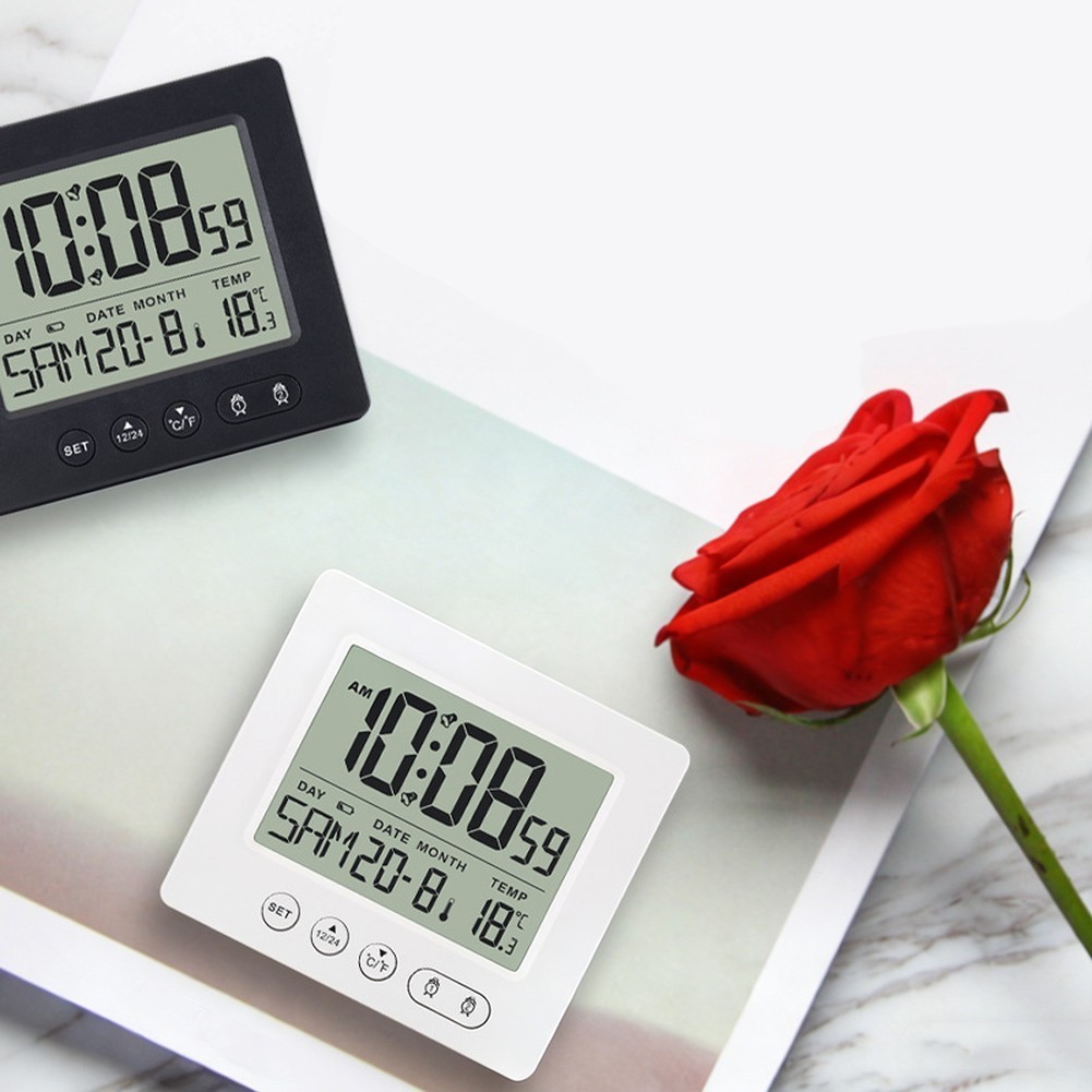 Alarm Clock with Large LCD Touch Screen 7 Week Display 12 24H Mode