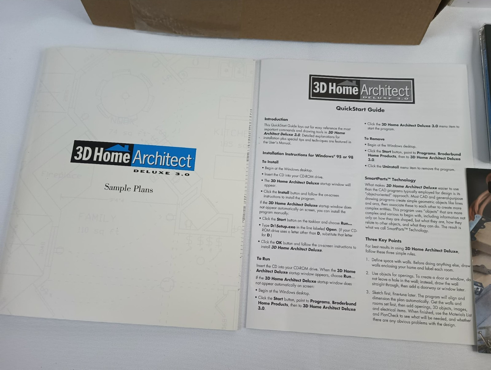 Broderbund 3D Home Architect Deluxe 3.0 CD Windows PC Big Box Complete