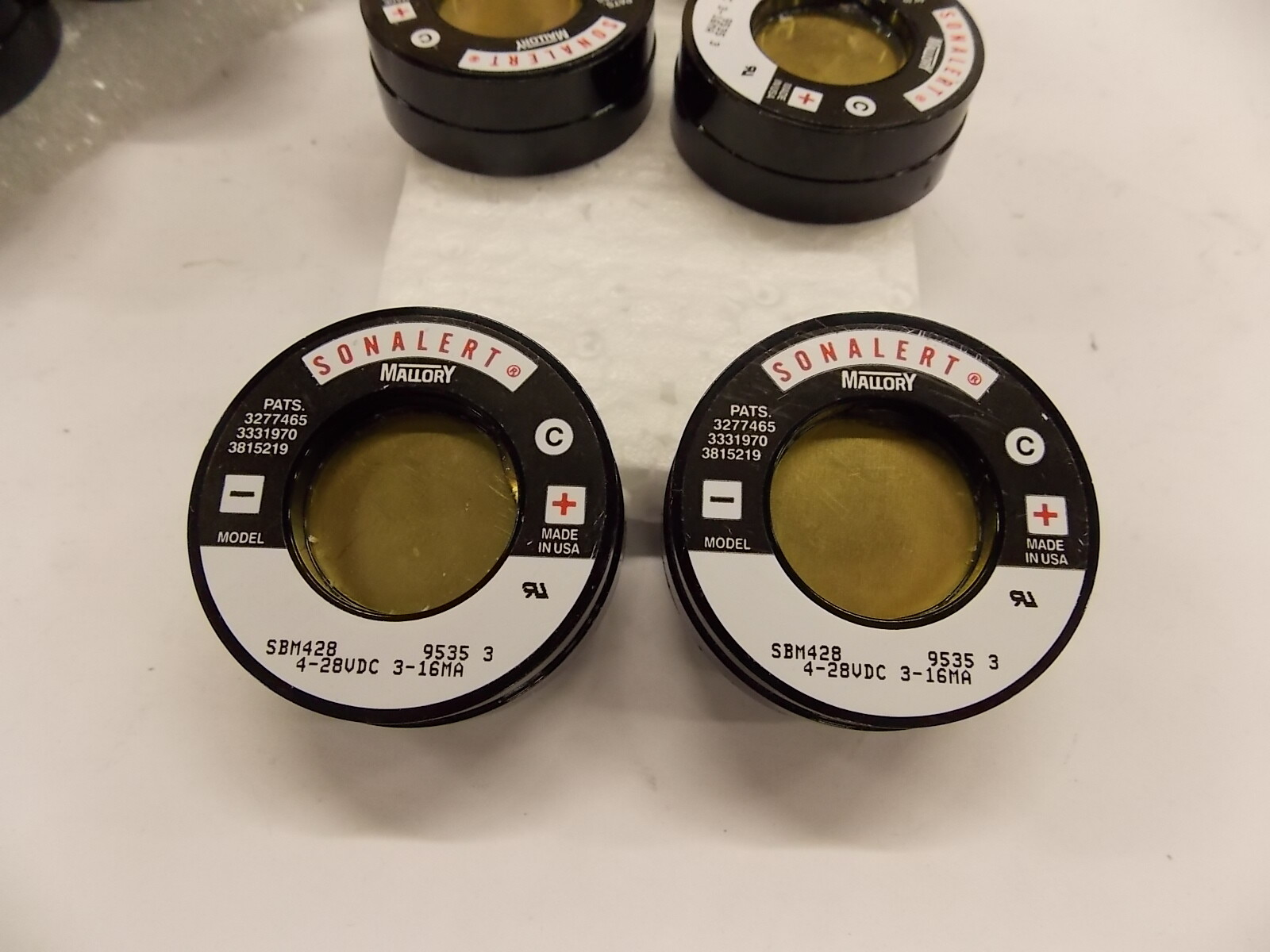New Lot of 2 Mallory Sonalert SBM428 Buzzer Alarm 4-28VDC  N4