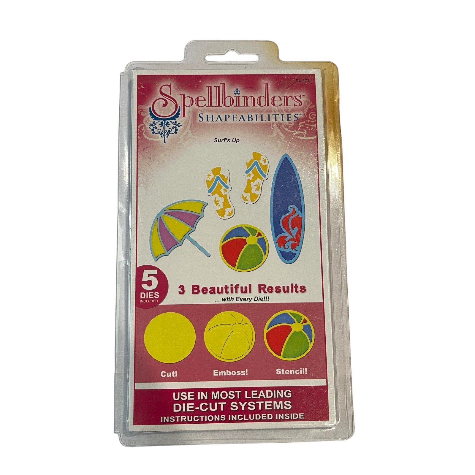 Spellbinders Shapeabilities Dies S4-272 Surf's Up 5 Templates NIP