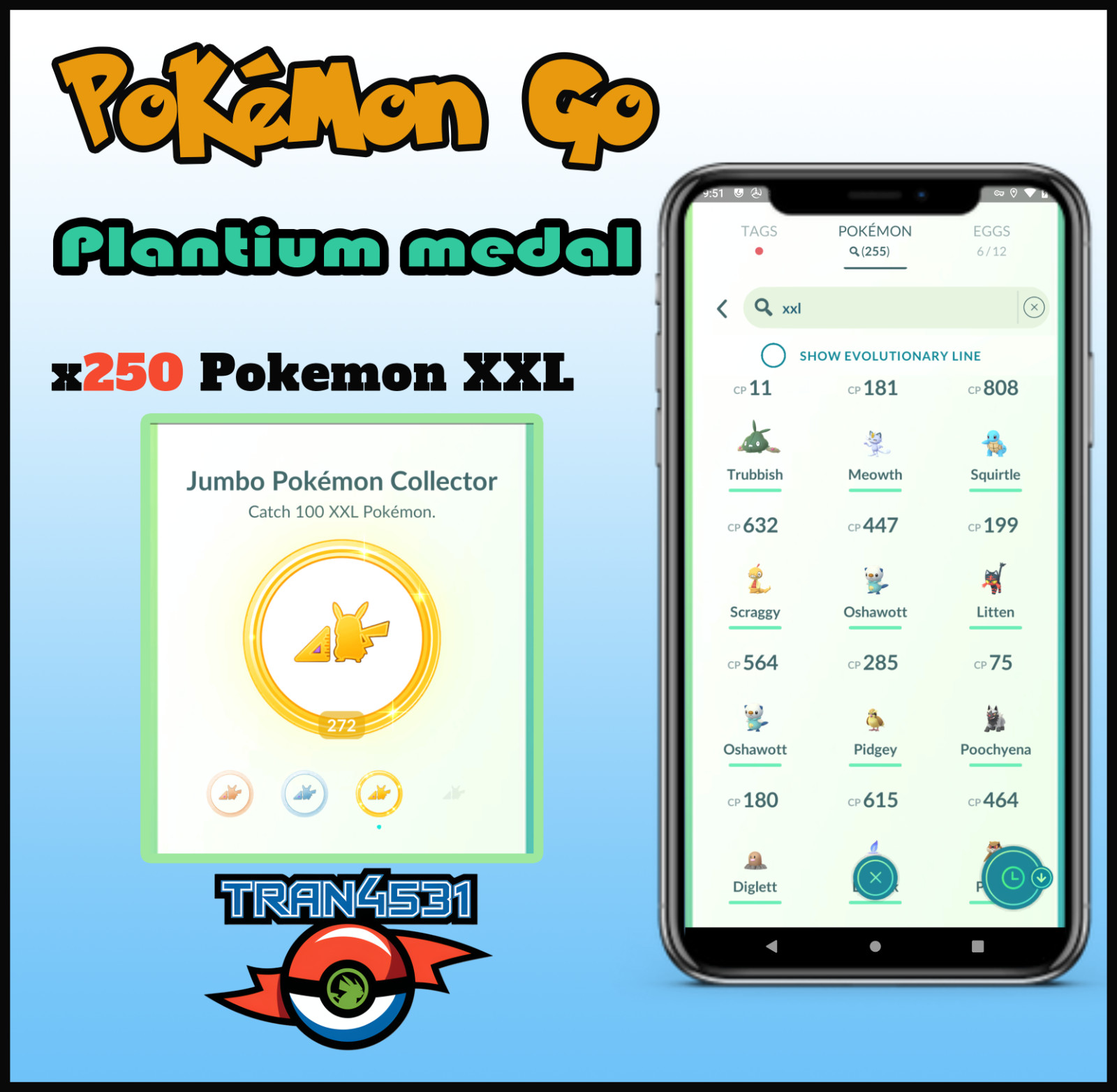 Pokemon XXL ×250 For Medal Jumbo Pokemon Collector - Pokemon Go - Mini P T C
