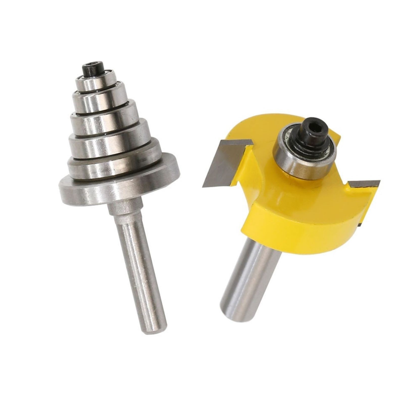 2PCS 1/4in (6.35mm) Shank Rabbet Router Bit Set Woodworking Cutter Tool
