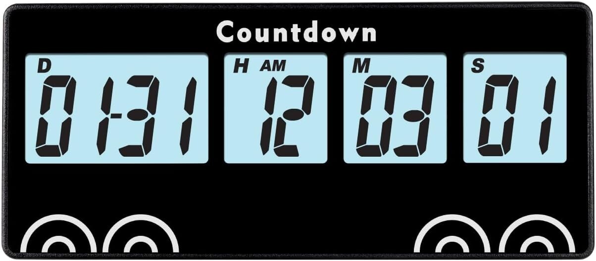 Digital 9999 Days Timer Clock Count-up/down Events Tracking Backlight Loud Alarm