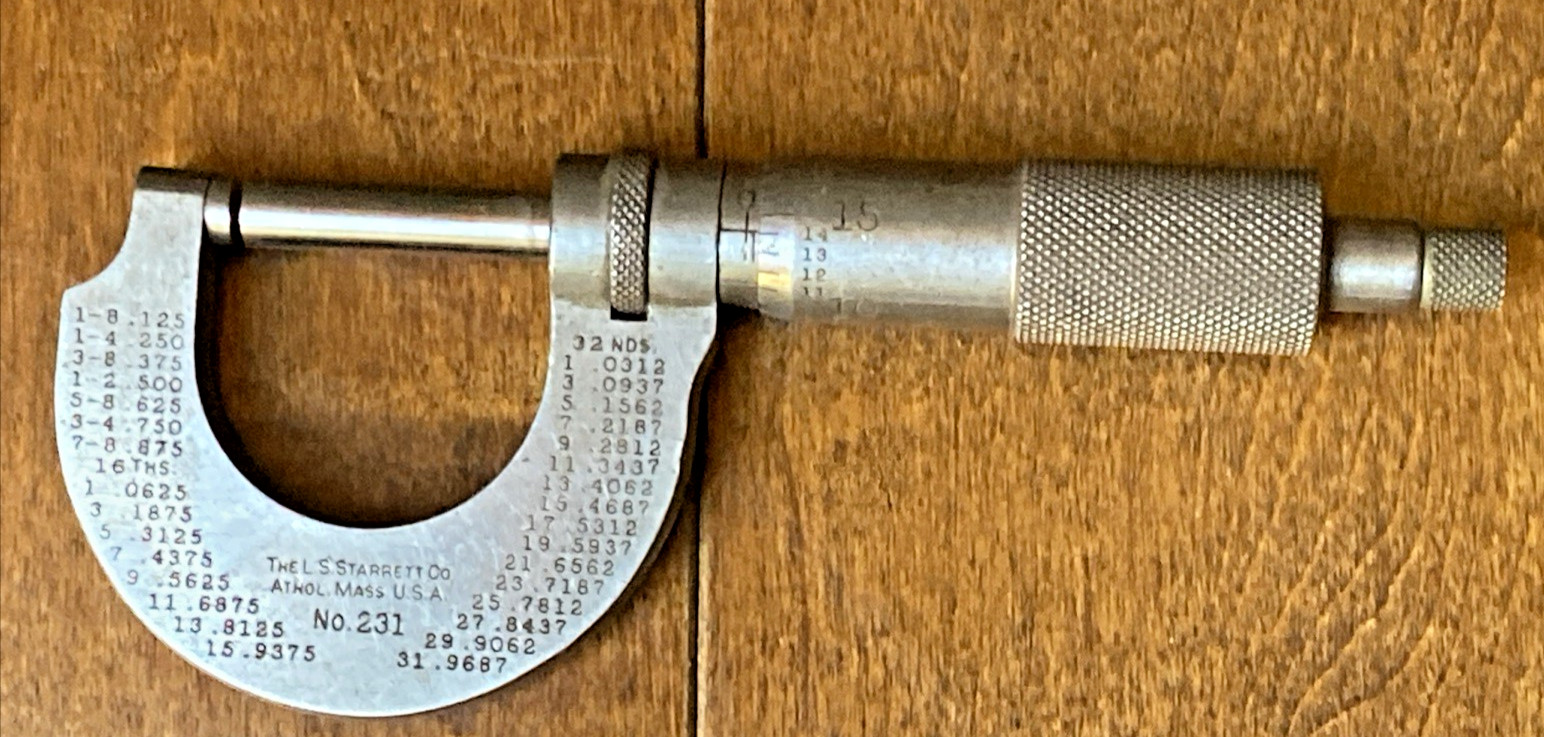Vintage L.S. Starrett Co. No. 231 Micrometer