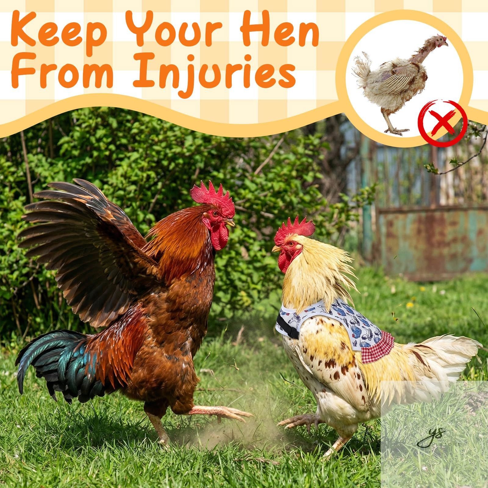 6 Pcs Chicken Saddle for Hens, Chicken Aprons Back Protector for Hens, Chickens