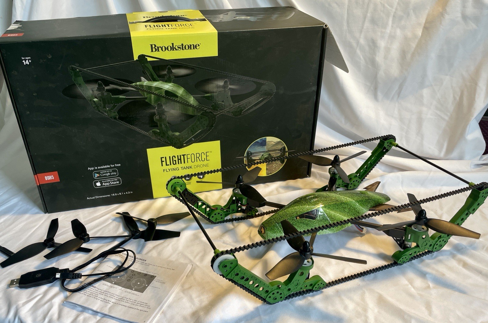 Brookstone Flightforce BD85 Drone App Control FPV Foldable Green Black